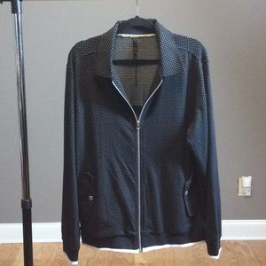 NWT L Smash black polka full zip jacket